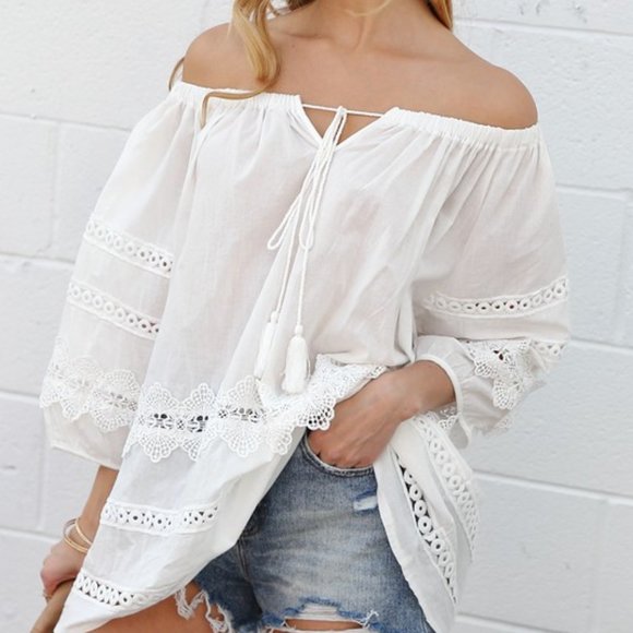 Tops - WHITE BOHO TOP